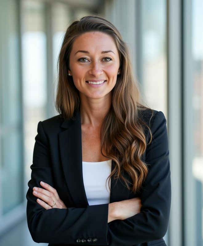 Headshot of Danielle Posa in a black blazer